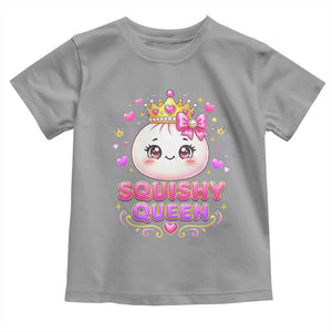 Squishy Queen Kawaii Glitter Dumpling Graphic Toddler T Shirt Cute Tiara Crown and Pink Bow
