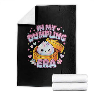 In My Dumpling Era Kawaii Pastel Graphic Throw Blanket Retro Groovy Glitter Bao Steamer Basket