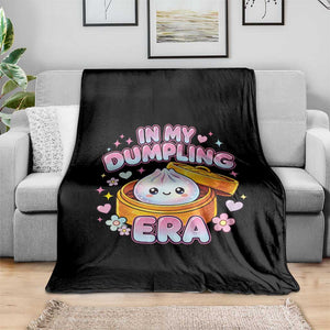 In My Dumpling Era Kawaii Pastel Graphic Throw Blanket Retro Groovy Glitter Bao Steamer Basket