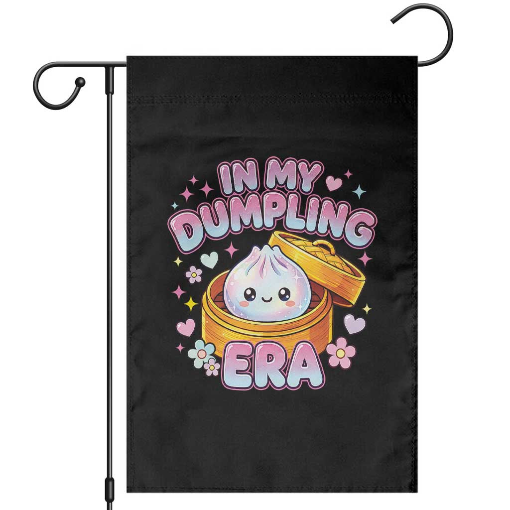 In My Dumpling Era Kawaii Pastel Graphic Garden Flag Retro Groovy Glitter Bao Steamer Basket TS02 Black Print Your Wear