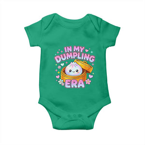 In My Dumpling Era Kawaii Pastel Graphic Baby Onesie Retro Groovy Glitter Bao Steamer Basket