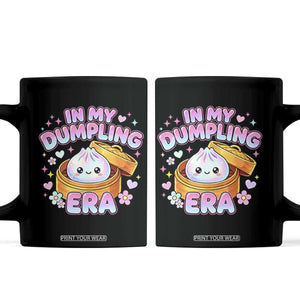 In My Dumpling Era Kawaii Pastel Graphic Coffee Mug Retro Groovy Glitter Bao Steamer Basket