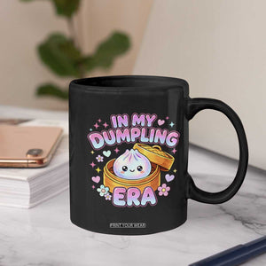 In My Dumpling Era Kawaii Pastel Graphic Coffee Mug Retro Groovy Glitter Bao Steamer Basket