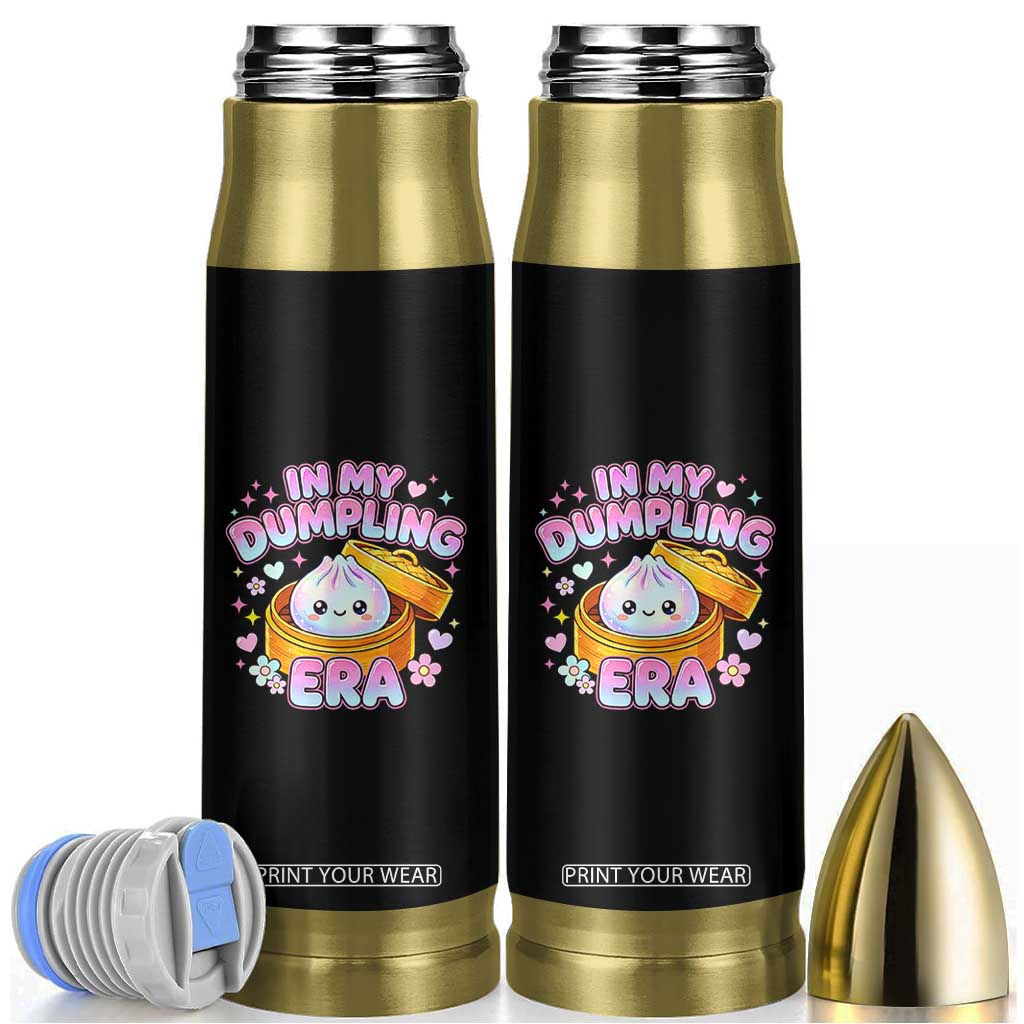 In My Dumpling Era Kawaii Pastel Graphic Bullet Tumbler Retro Groovy Glitter Bao Steamer Basket TS02 Black Print Your Wear