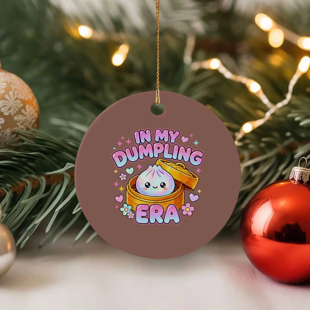In My Dumpling Era Kawaii Pastel Graphic Ceramic Ornament Retro Groovy Glitter Bao Steamer Basket