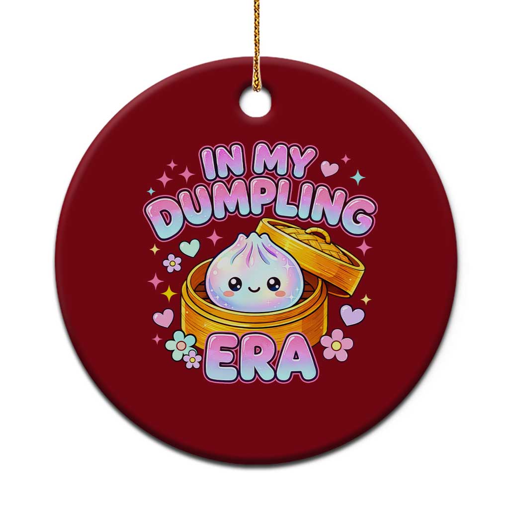 In My Dumpling Era Kawaii Pastel Graphic Ceramic Ornament Retro Groovy Glitter Bao Steamer Basket