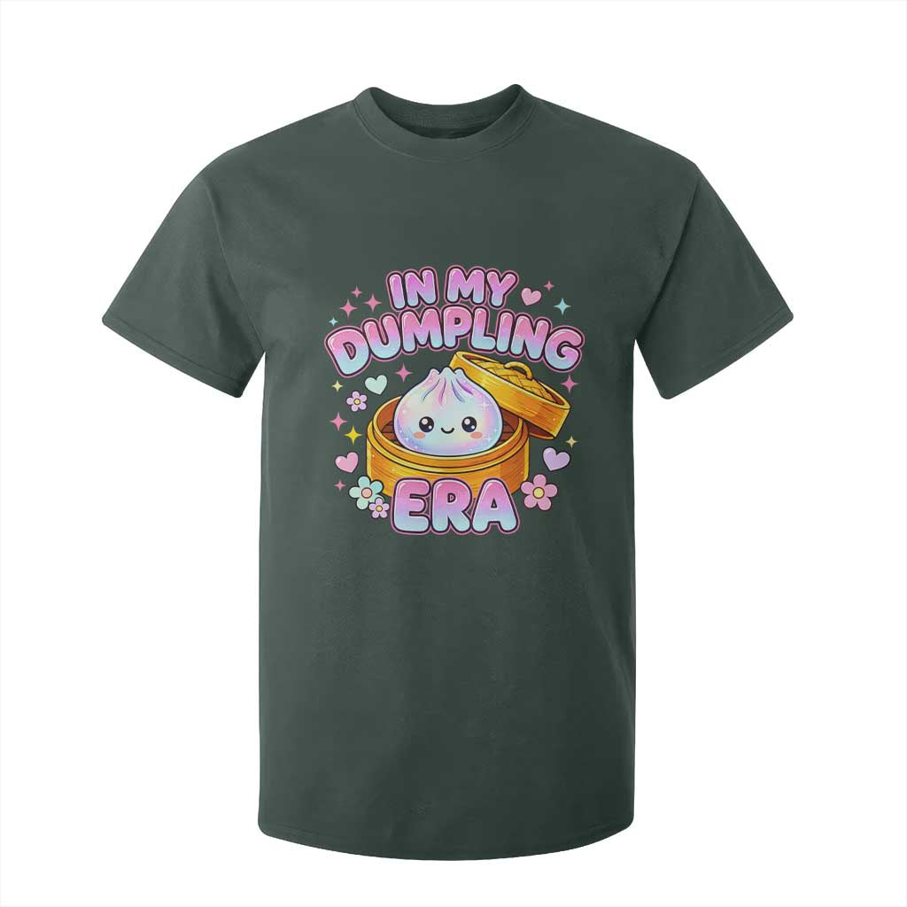 In My Dumpling Era Kawaii Pastel Graphic T Shirt For Kid Retro Groovy Glitter Bao Steamer Basket