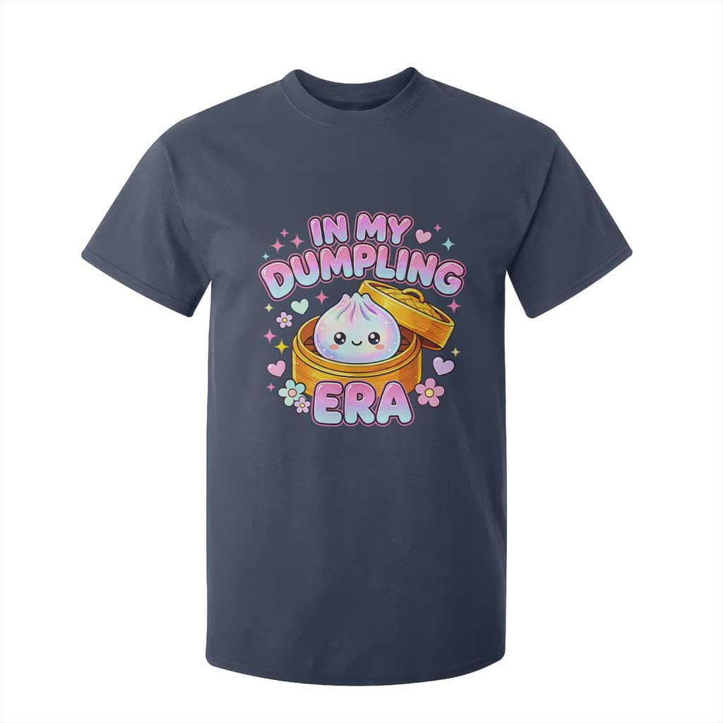 In My Dumpling Era Kawaii Pastel Graphic T Shirt For Kid Retro Groovy Glitter Bao Steamer Basket