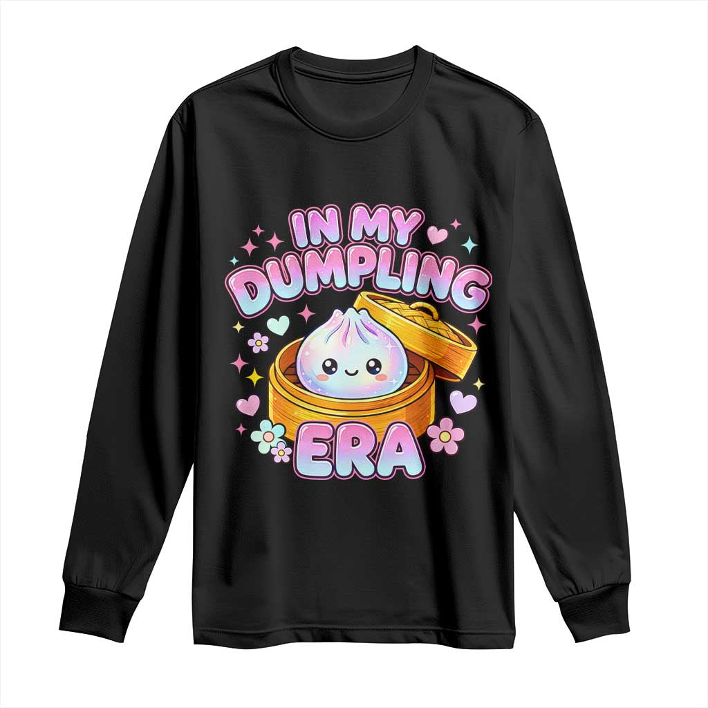 In My Dumpling Era Kawaii Pastel Graphic Long Sleeve Shirt Retro Groovy Glitter Bao Steamer Basket