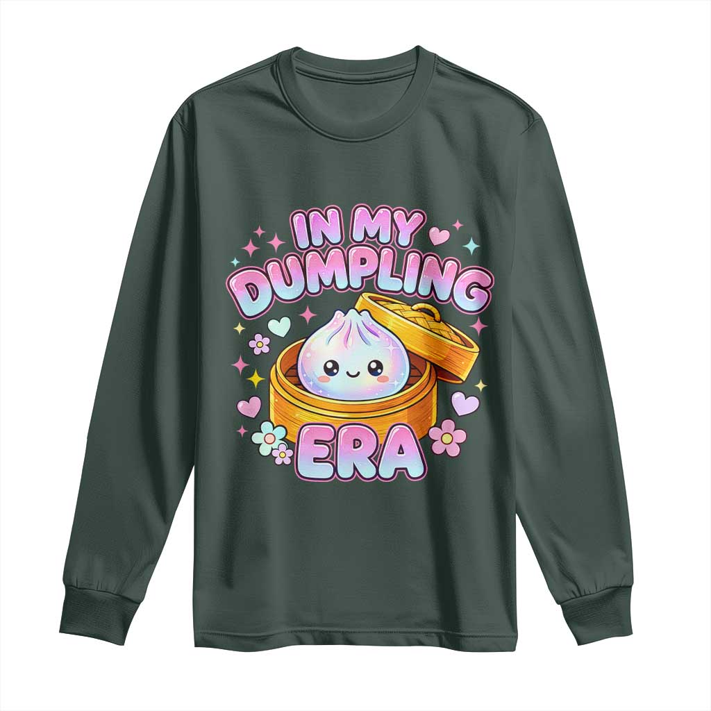 In My Dumpling Era Kawaii Pastel Graphic Long Sleeve Shirt Retro Groovy Glitter Bao Steamer Basket