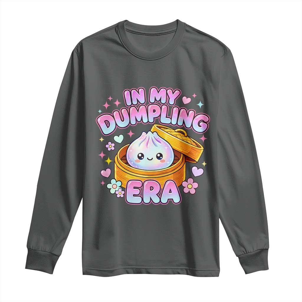 In My Dumpling Era Kawaii Pastel Graphic Long Sleeve Shirt Retro Groovy Glitter Bao Steamer Basket