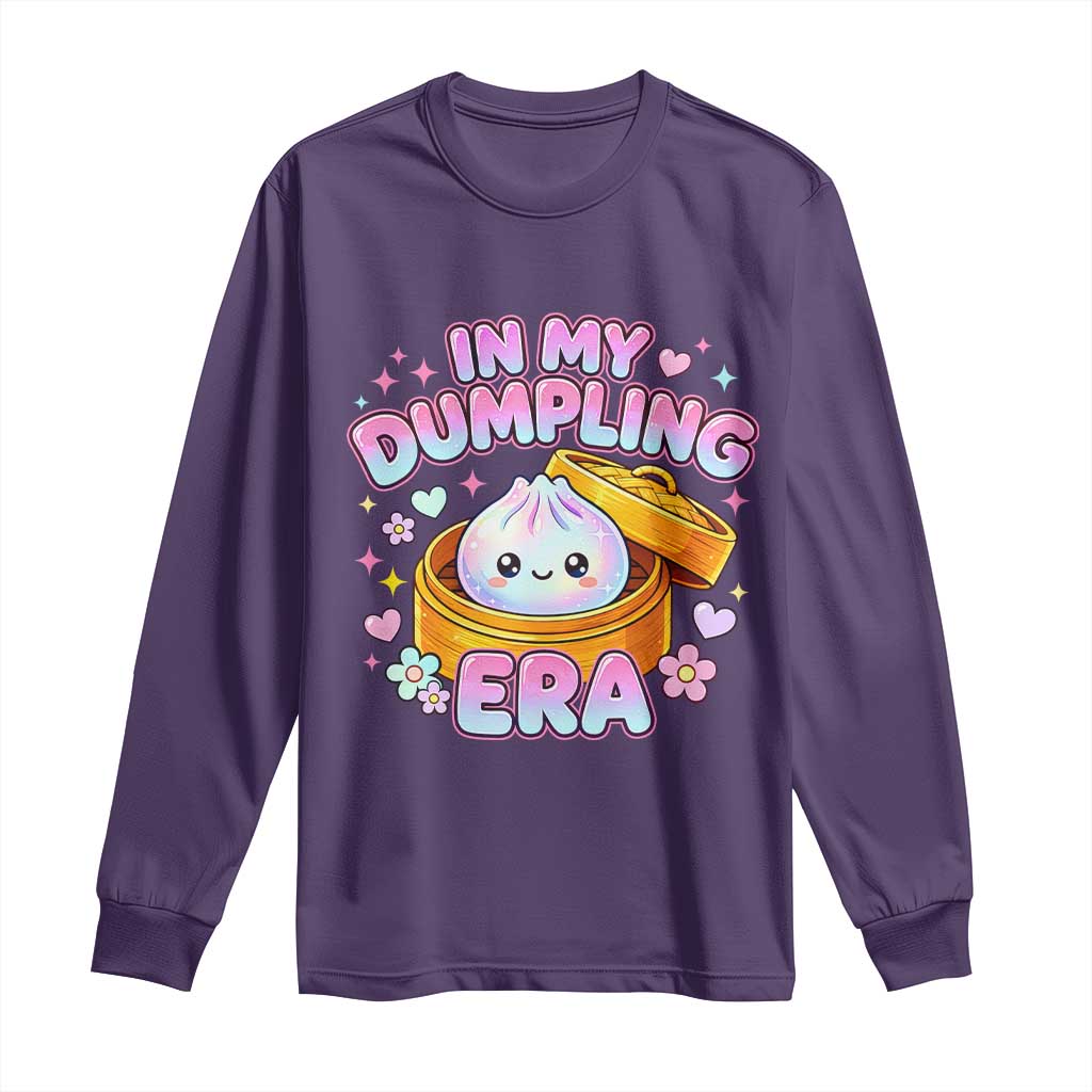 In My Dumpling Era Kawaii Pastel Graphic Long Sleeve Shirt Retro Groovy Glitter Bao Steamer Basket