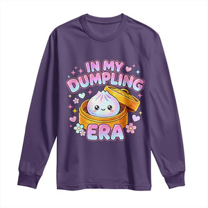 In My Dumpling Era Kawaii Pastel Graphic Long Sleeve Shirt Retro Groovy Glitter Bao Steamer Basket