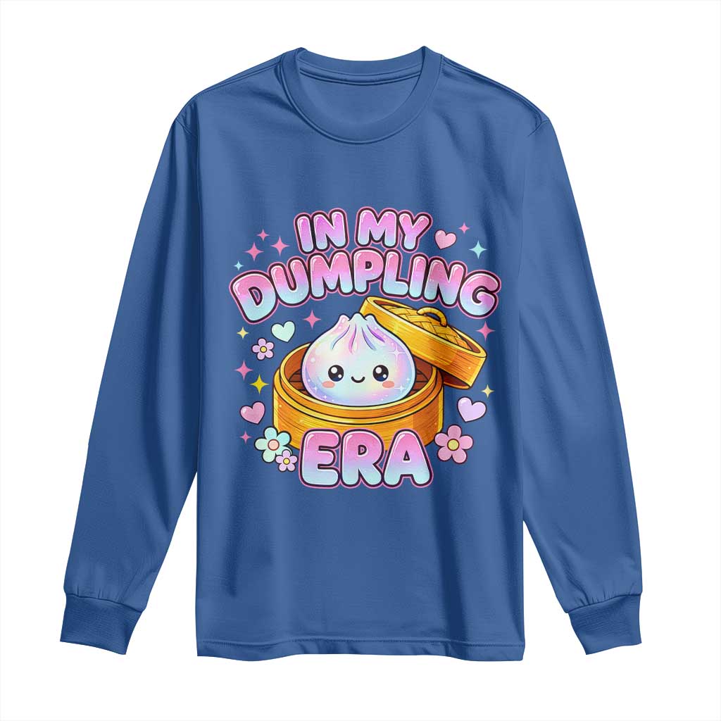In My Dumpling Era Kawaii Pastel Graphic Long Sleeve Shirt Retro Groovy Glitter Bao Steamer Basket