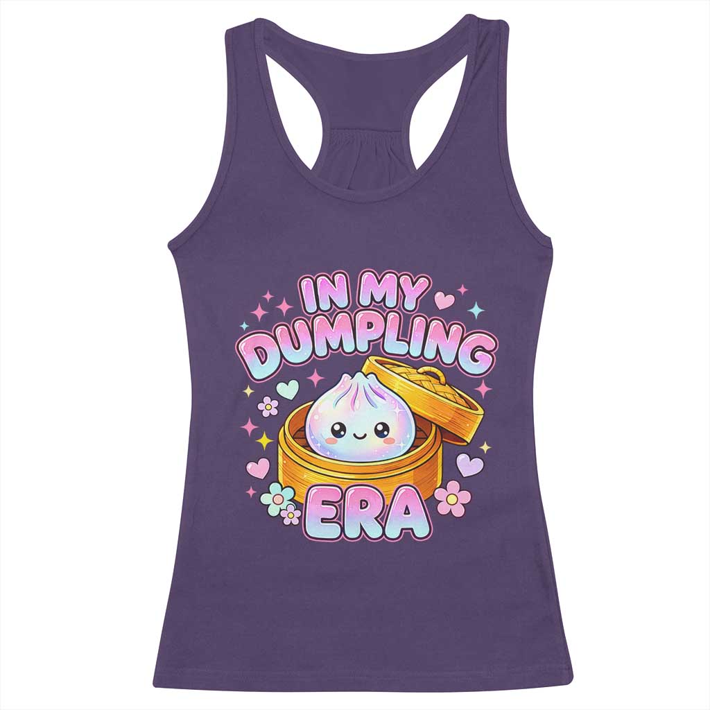 In My Dumpling Era Kawaii Pastel Graphic Racerback Tank Top Retro Groovy Glitter Bao Steamer Basket