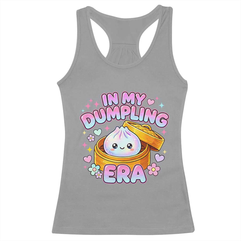 In My Dumpling Era Kawaii Pastel Graphic Racerback Tank Top Retro Groovy Glitter Bao Steamer Basket