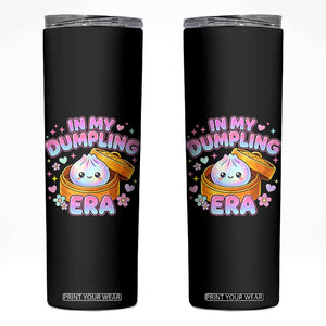 In My Dumpling Era Kawaii Pastel Graphic Skinny Tumbler Retro Groovy Glitter Bao Steamer Basket