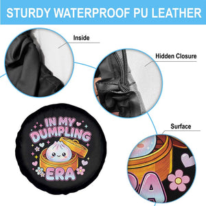 In My Dumpling Era Kawaii Pastel Graphic Spare Tire Cover Retro Groovy Glitter Bao Steamer Basket