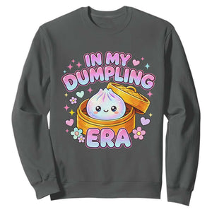 In My Dumpling Era Kawaii Pastel Graphic Sweatshirt Retro Groovy Glitter Bao Steamer Basket