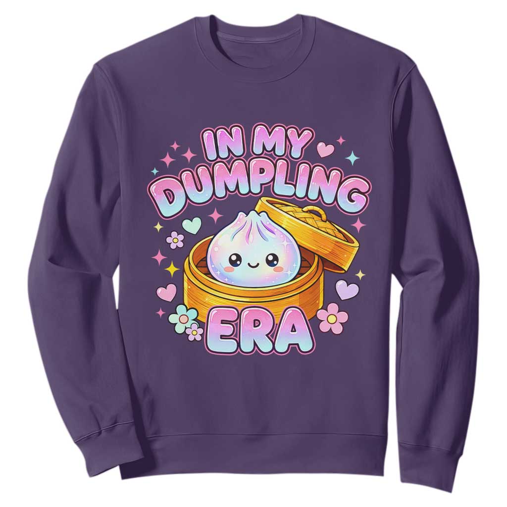 In My Dumpling Era Kawaii Pastel Graphic Sweatshirt Retro Groovy Glitter Bao Steamer Basket