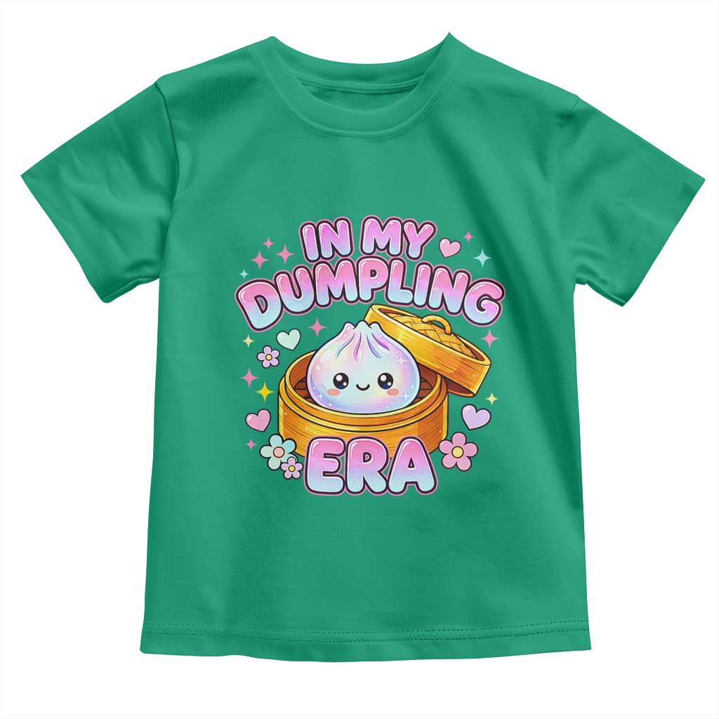 In My Dumpling Era Kawaii Pastel Graphic Toddler T Shirt Retro Groovy Glitter Bao Steamer Basket