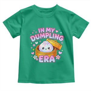 In My Dumpling Era Kawaii Pastel Graphic Toddler T Shirt Retro Groovy Glitter Bao Steamer Basket