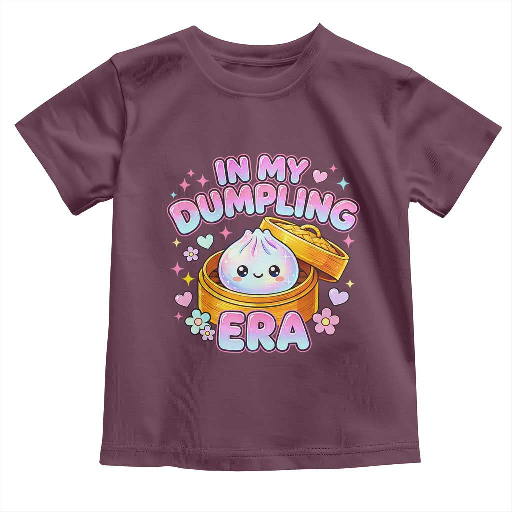 In My Dumpling Era Kawaii Pastel Graphic Toddler T Shirt Retro Groovy Glitter Bao Steamer Basket