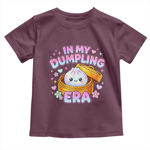 In My Dumpling Era Kawaii Pastel Graphic Toddler T Shirt Retro Groovy Glitter Bao Steamer Basket