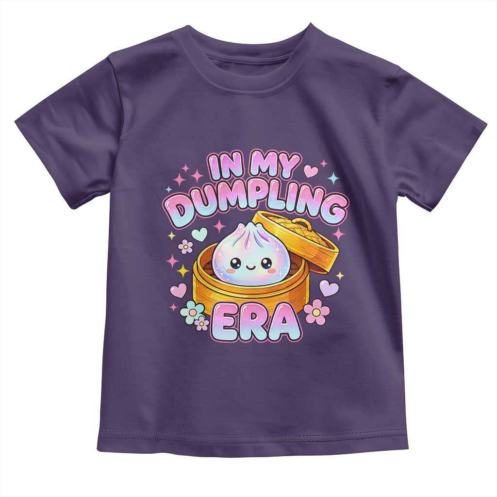 In My Dumpling Era Kawaii Pastel Graphic Toddler T Shirt Retro Groovy Glitter Bao Steamer Basket