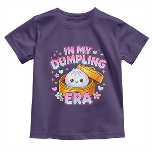In My Dumpling Era Kawaii Pastel Graphic Toddler T Shirt Retro Groovy Glitter Bao Steamer Basket