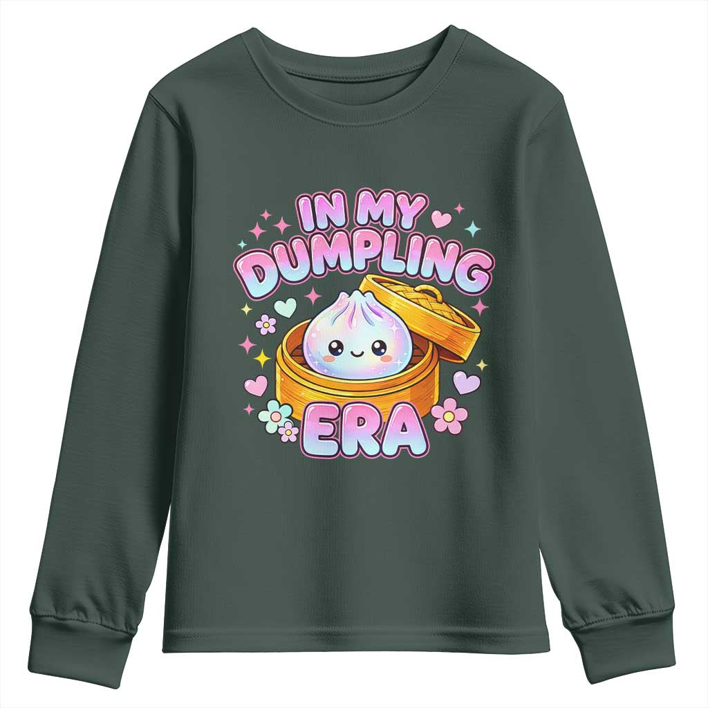 In My Dumpling Era Kawaii Pastel Graphic Youth Sweatshirt Retro Groovy Glitter Bao Steamer Basket