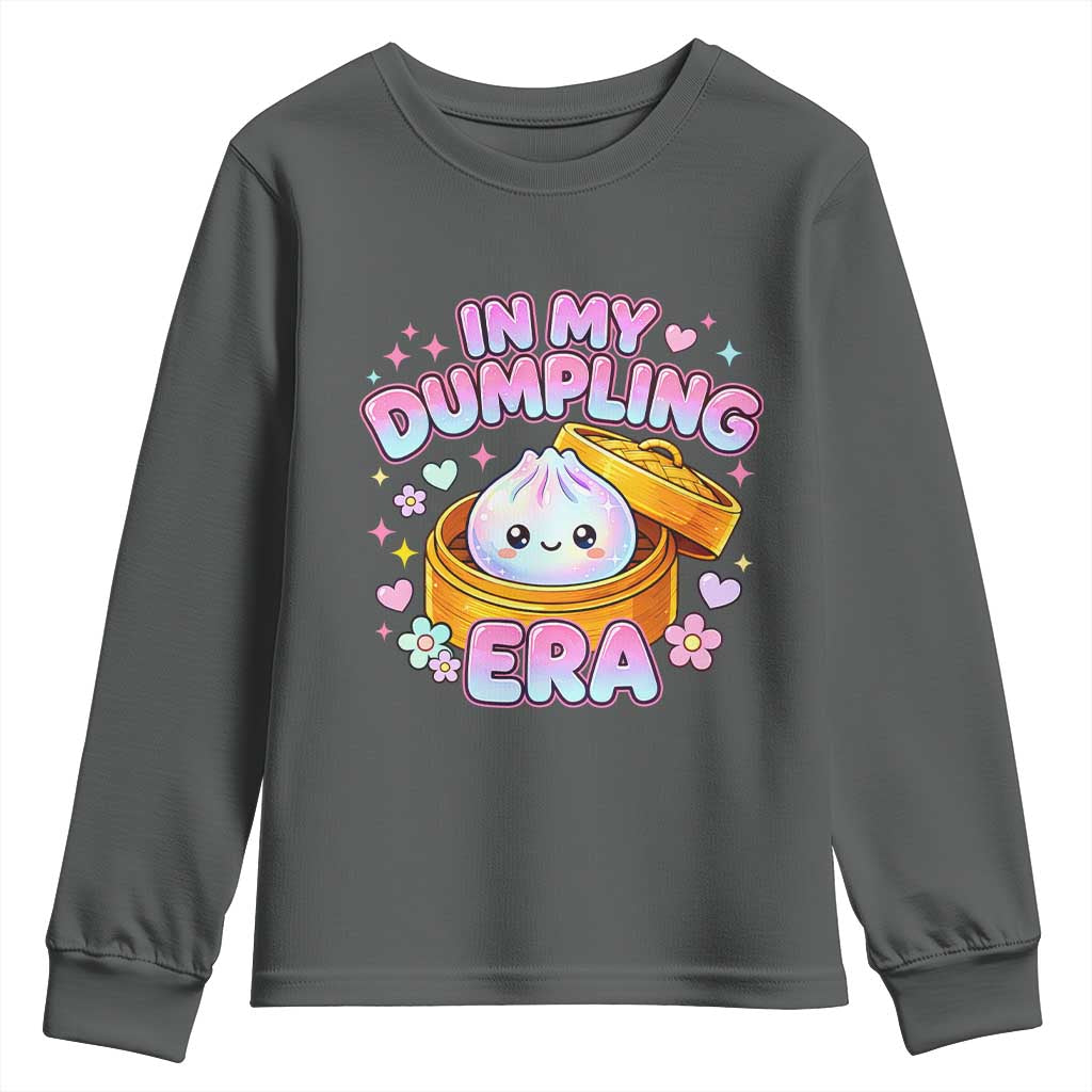In My Dumpling Era Kawaii Pastel Graphic Youth Sweatshirt Retro Groovy Glitter Bao Steamer Basket