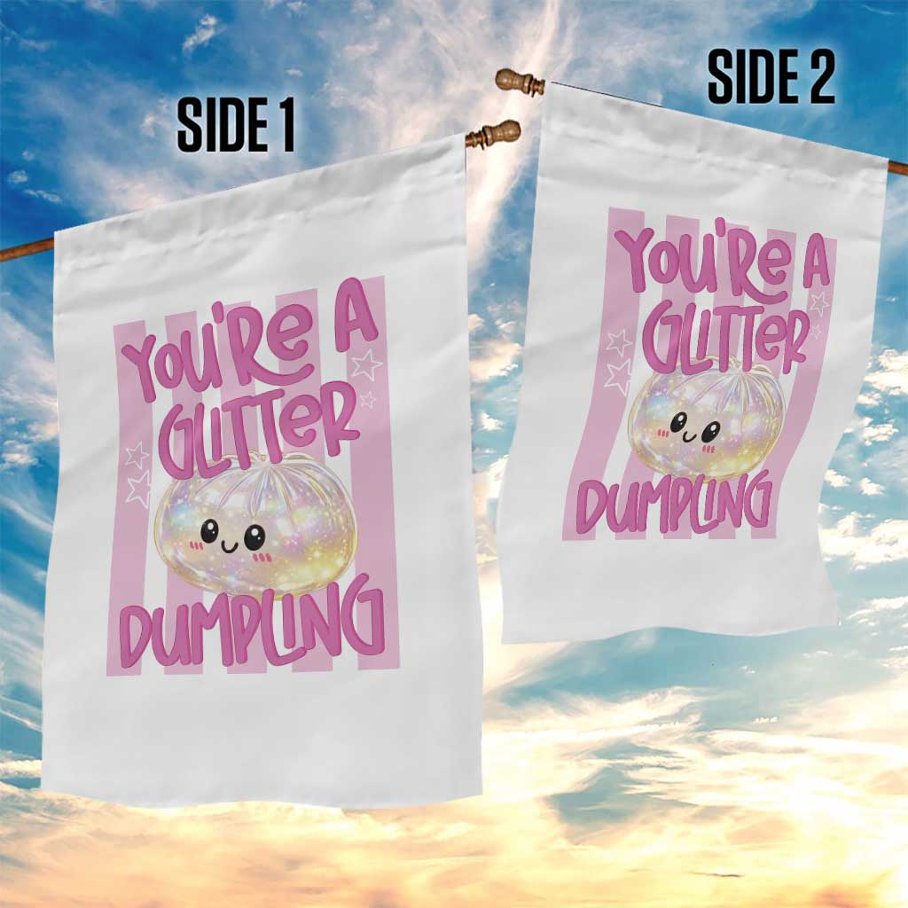 You Are A Glitter Dumpling Cute Preppy Pastel Graphic Garden Flag Kawaii Pastel Pink Striped Food Quote