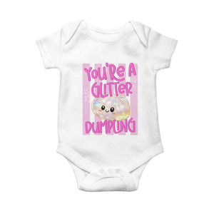 You Are A Glitter Dumpling Cute Preppy Pastel Graphic Baby Onesie Kawaii Pastel Pink Striped Food Quote