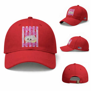 You Are A Glitter Dumpling Cute Preppy Pastel Graphic Baseball Cap Kawaii Pastel Pink Striped Food Quote
