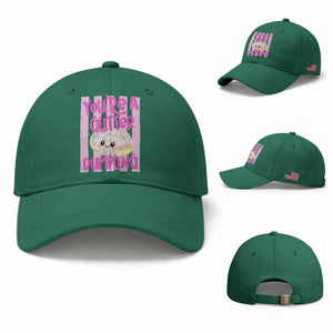 You Are A Glitter Dumpling Cute Preppy Pastel Graphic Baseball Cap Kawaii Pastel Pink Striped Food Quote