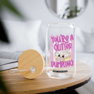 You Are A Glitter Dumpling Cute Preppy Pastel Graphic Glass Can Kawaii Pastel Pink Striped Food Quote