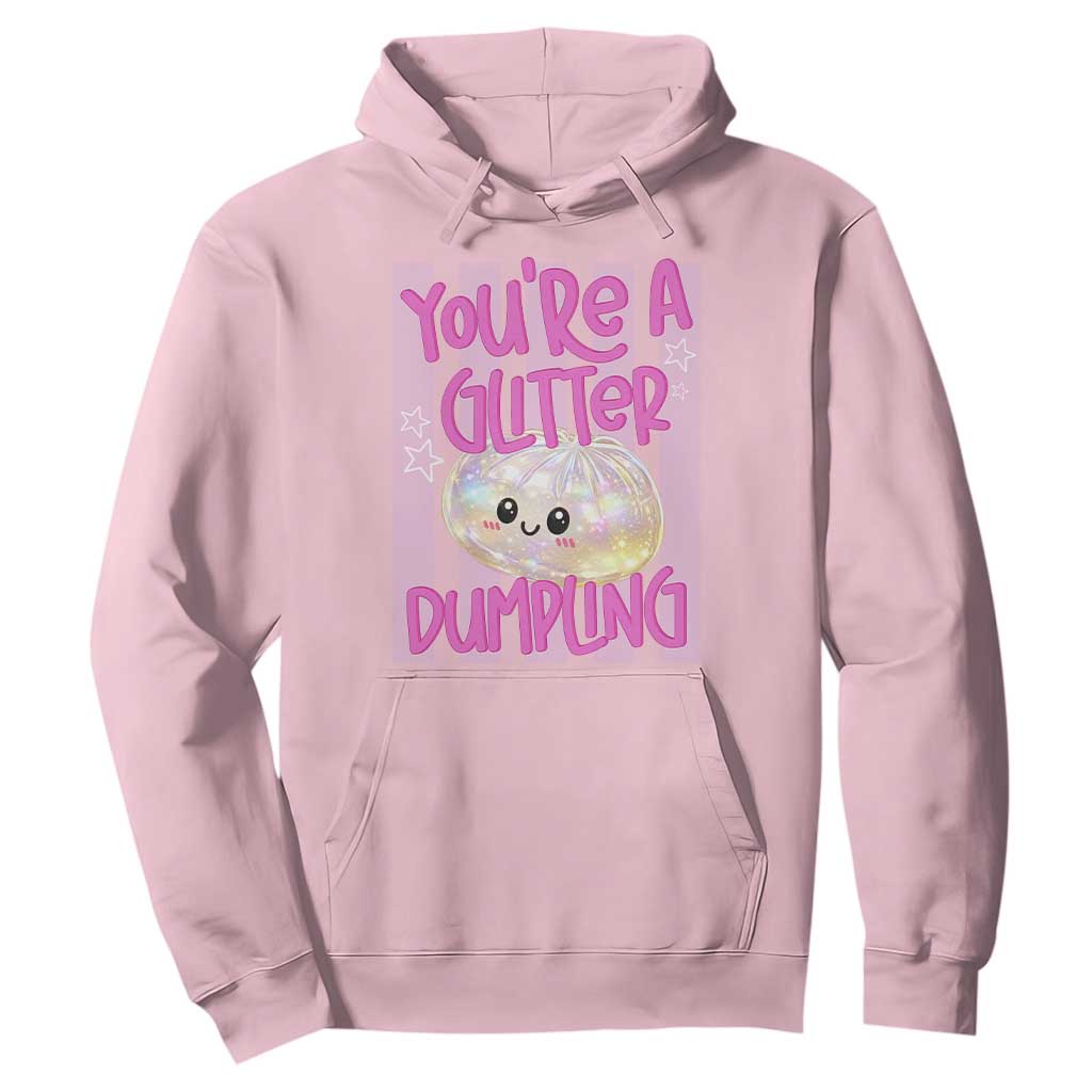 You Are A Glitter Dumpling Cute Preppy Pastel Graphic Hoodie Kawaii Pastel Pink Striped Food Quote