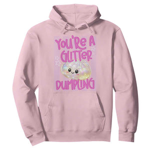 You Are A Glitter Dumpling Cute Preppy Pastel Graphic Hoodie Kawaii Pastel Pink Striped Food Quote