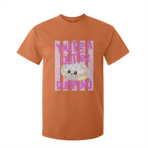 You Are A Glitter Dumpling Cute Preppy Pastel Graphic T Shirt For Kid Kawaii Pastel Pink Striped Food Quote