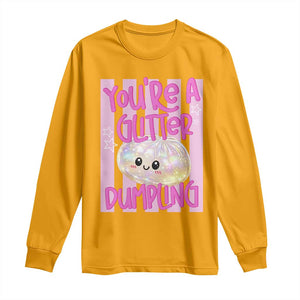 You Are A Glitter Dumpling Cute Preppy Pastel Graphic Long Sleeve Shirt Kawaii Pastel Pink Striped Food Quote