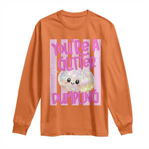You Are A Glitter Dumpling Cute Preppy Pastel Graphic Long Sleeve Shirt Kawaii Pastel Pink Striped Food Quote