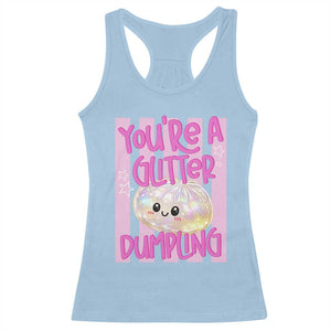 You Are A Glitter Dumpling Cute Preppy Pastel Graphic Racerback Tank Top Kawaii Pastel Pink Striped Food Quote
