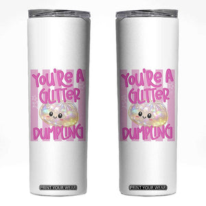 You Are A Glitter Dumpling Cute Preppy Pastel Graphic Skinny Tumbler Kawaii Pastel Pink Striped Food Quote