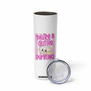You Are A Glitter Dumpling Cute Preppy Pastel Graphic Skinny Tumbler Kawaii Pastel Pink Striped Food Quote