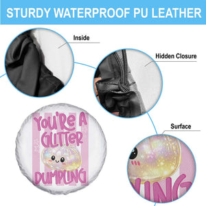 You Are A Glitter Dumpling Cute Preppy Pastel Graphic Spare Tire Cover Kawaii Pastel Pink Striped Food Quote