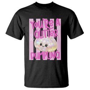 You Are A Glitter Dumpling Cute Preppy Pastel Graphic T Shirt Kawaii Pastel Pink Striped Food Quote