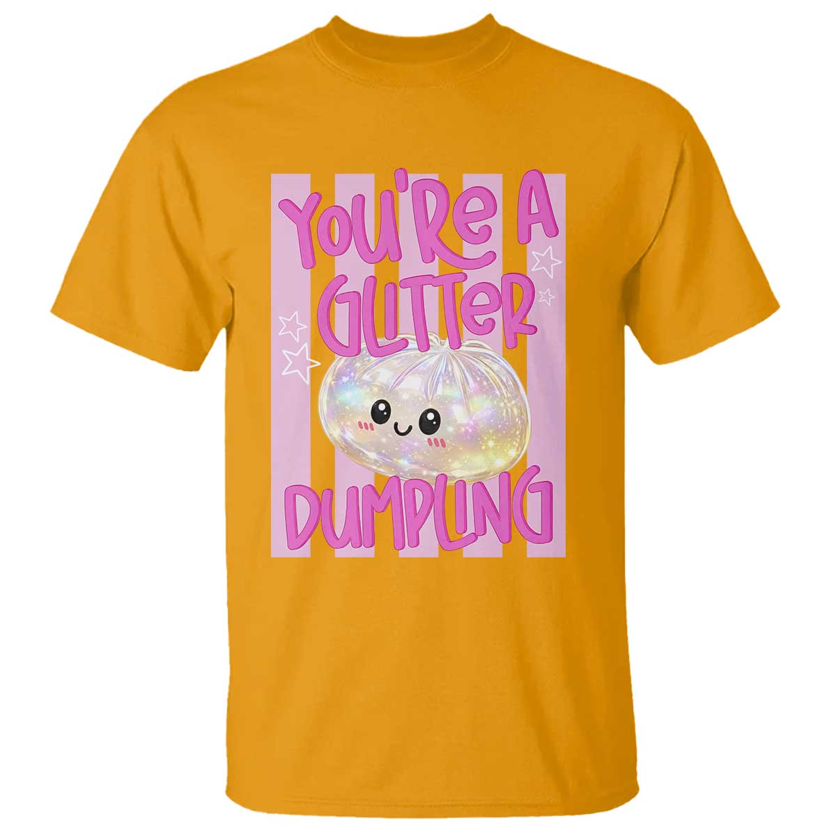 You Are A Glitter Dumpling Cute Preppy Pastel Graphic T Shirt Kawaii Pastel Pink Striped Food Quote