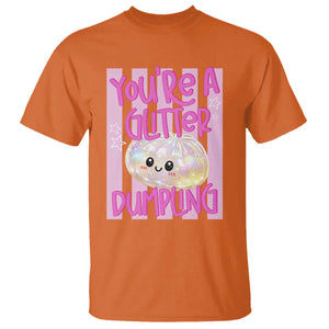 You Are A Glitter Dumpling Cute Preppy Pastel Graphic T Shirt Kawaii Pastel Pink Striped Food Quote
