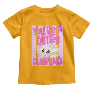 You Are A Glitter Dumpling Cute Preppy Pastel Graphic Toddler T Shirt Kawaii Pastel Pink Striped Food Quote